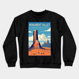 Monument Valley National Park Travel Poster Crewneck Sweatshirt